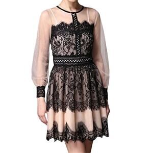 Metisu Black Lace Ballet Pink Dress Size Extra Large Party Evening Romantic